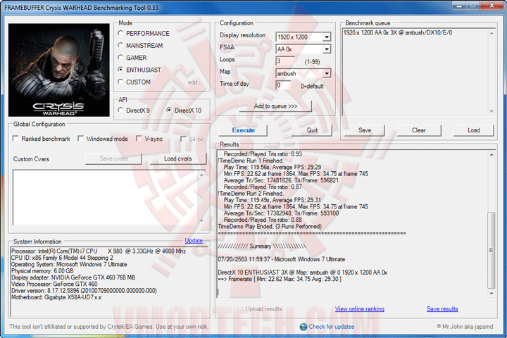wh oc EVGA GeForce GTX 460 768MB GDDR5 Review