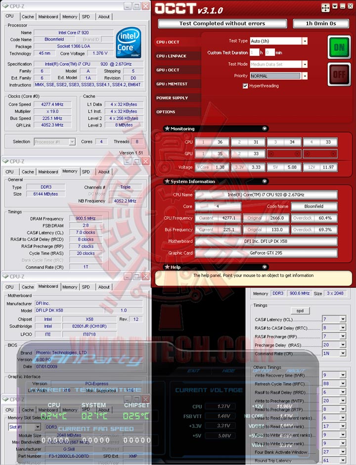 occt 225 GALAXY GeForce GTX 295 single PCB
