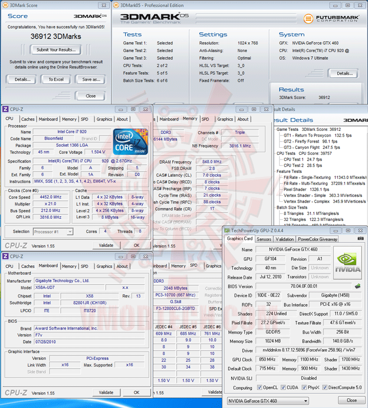05 oc GIGABYTE NVIDIA GeForce GTX 460 1024MB DDR5 Review
