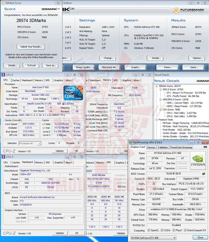 06 oc GIGABYTE NVIDIA GeForce GTX 460 1024MB DDR5 Review