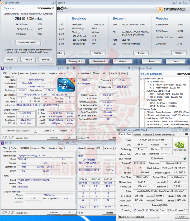 06 a GIGABYTE NVIDIA GeForce GTX 460 1024MB DDR5 SLI Review
