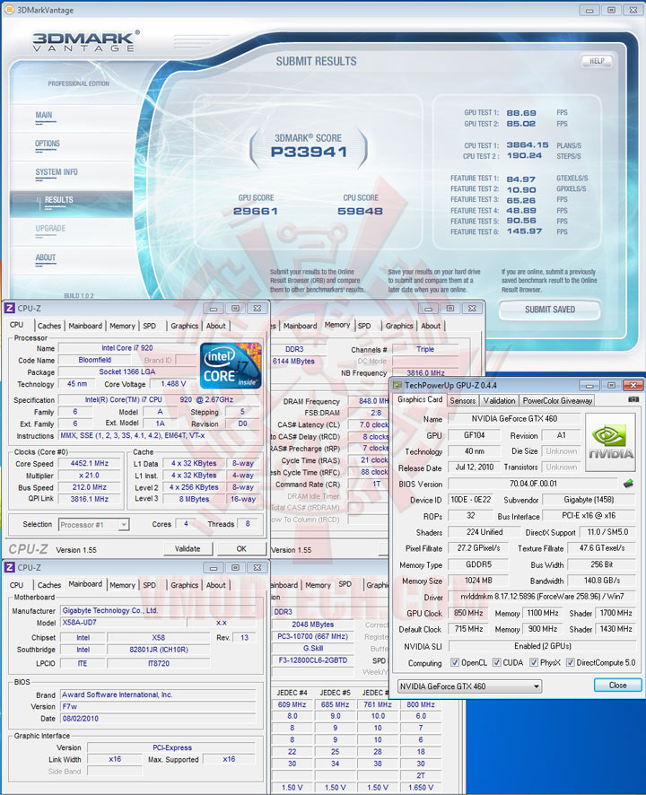 07p oc GIGABYTE NVIDIA GeForce GTX 460 1024MB DDR5 SLI Review