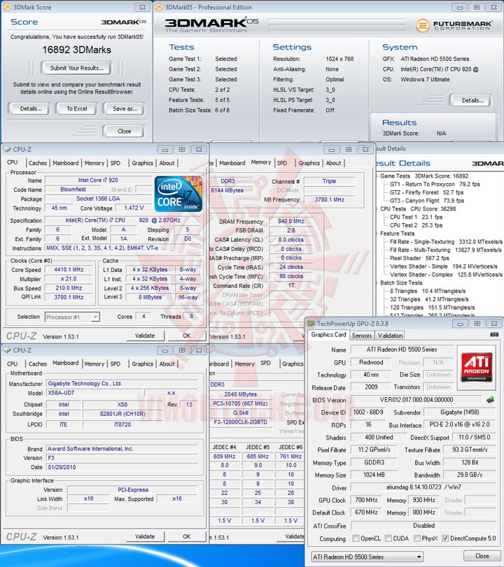 05 oc GIGABYTE Radeon HD 5570 1GB DDR3 CrossfireX Review