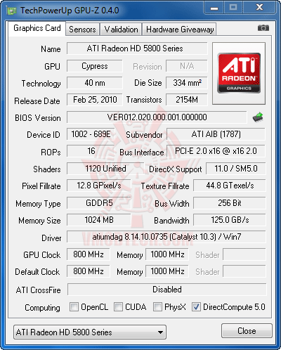 gpuz df HIS HD 5830 1GB DDR5 Review