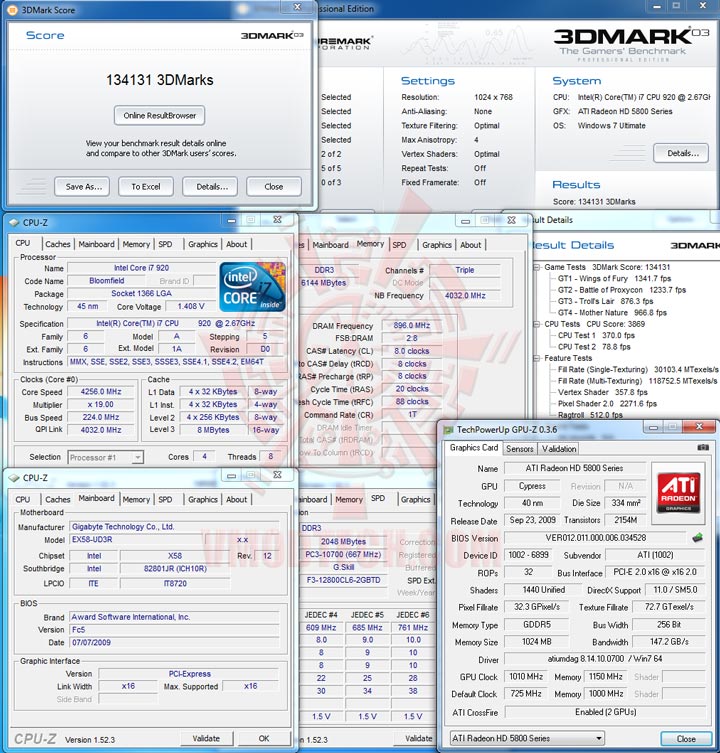 03cf 1010 HIS Radeon HD 5850 CrossfireX OVERCLOCK Results