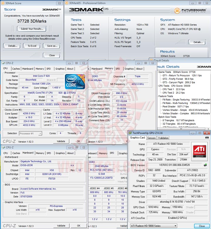 05cf 1010 HIS Radeon HD 5850 CrossfireX OVERCLOCK Results