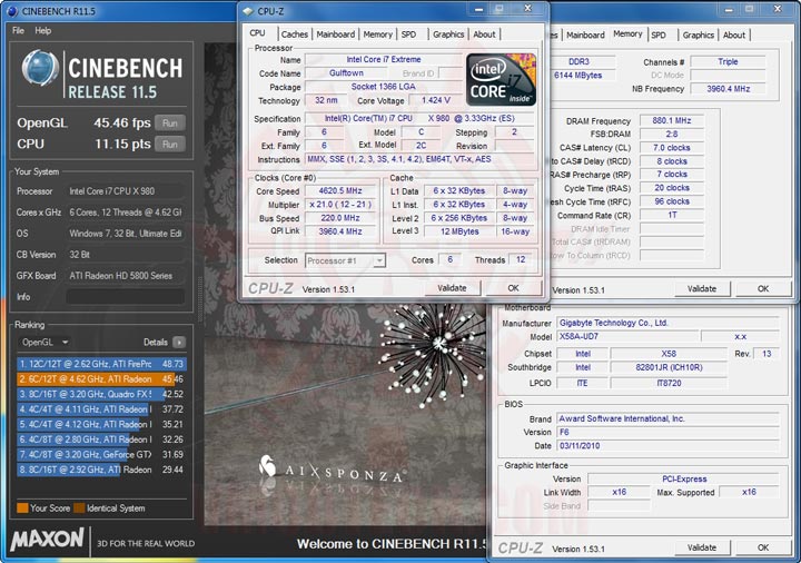 cb112 Intel® Core™ i7 980X Extreme Edition Gulftown OC Report