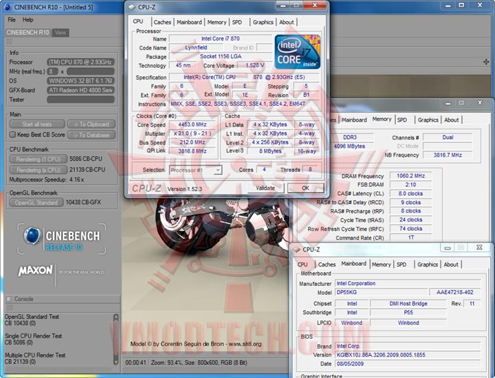 c10 212 Intel DP55KG EXTREME BOARD : Overclock Results