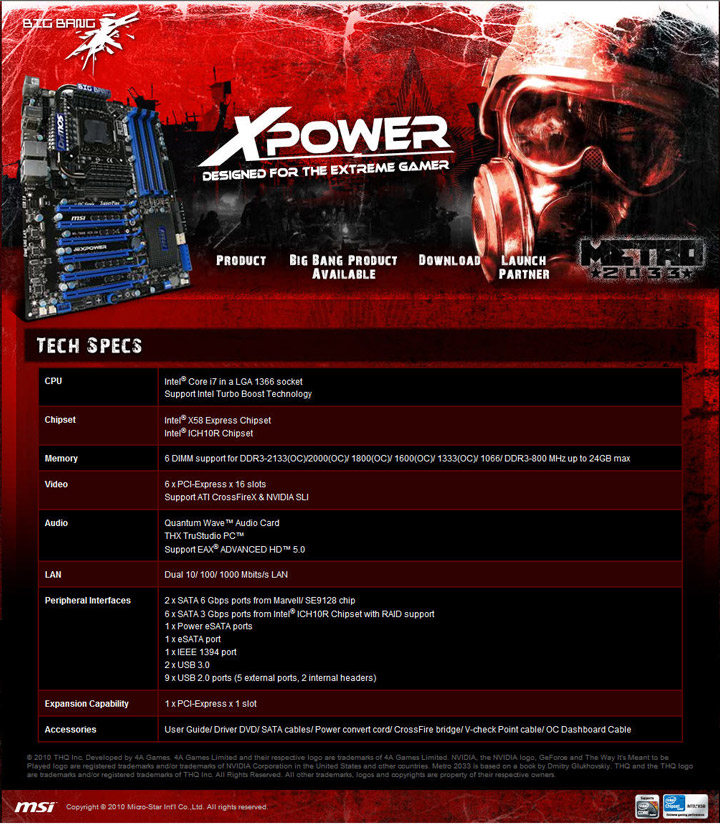 spec2 MSI Big Bang XPower Gaming Mainboard Review