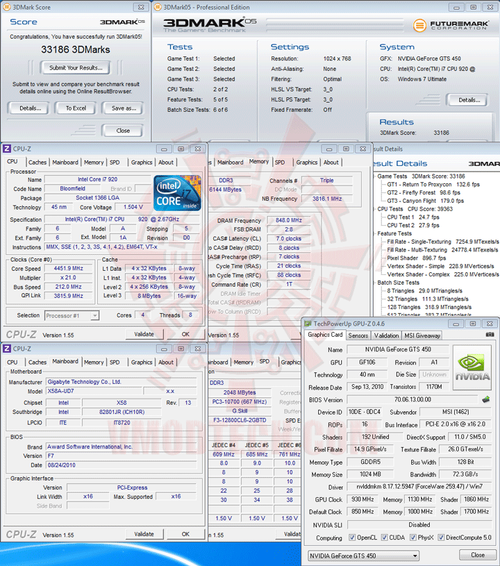 05 oc MSI N450GTS CYCLONE IGD5 GeForce GTS 450 1GB GDDR5 Review