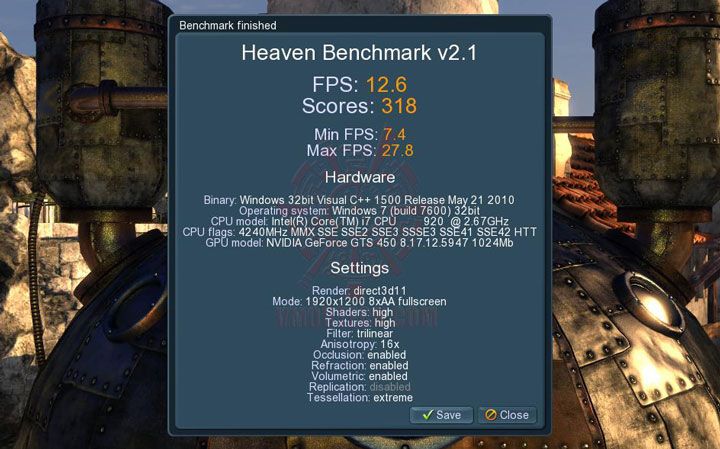 08 ov MSI N450GTS CYCLONE IGD5 GeForce GTS 450 1GB GDDR5 Review