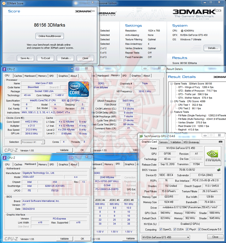 03 oc NVIDIA GeForce GTS 450 1024MB GDDR5 SLI Review