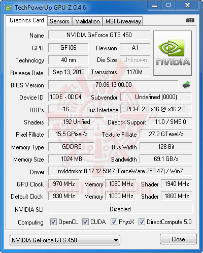 gz oc1 Palit GeForce GTS 450 Sonic Platinum 1 GB GDDR5 Review