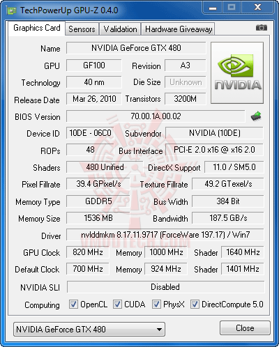 gpuz oc PALIT GTX 480 1536MB DDR5 Full Review