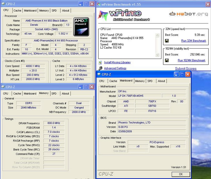 wprime Phenom II955 VS  DFI DK 790 FXB M3H5 