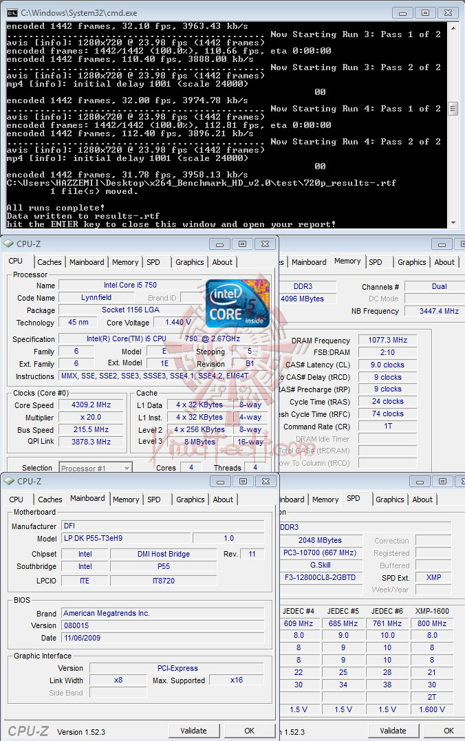 x264 DFI DK P55 T3eH9 Review