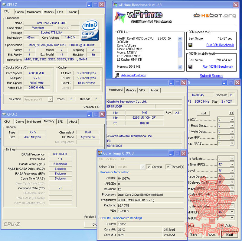 wPrime 600 GIGABYTE EP45 UD3R :  Easily to Play with FSB.