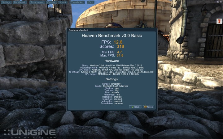 heaven 6 720x450 AMD A Series Processor CrossfireX Review