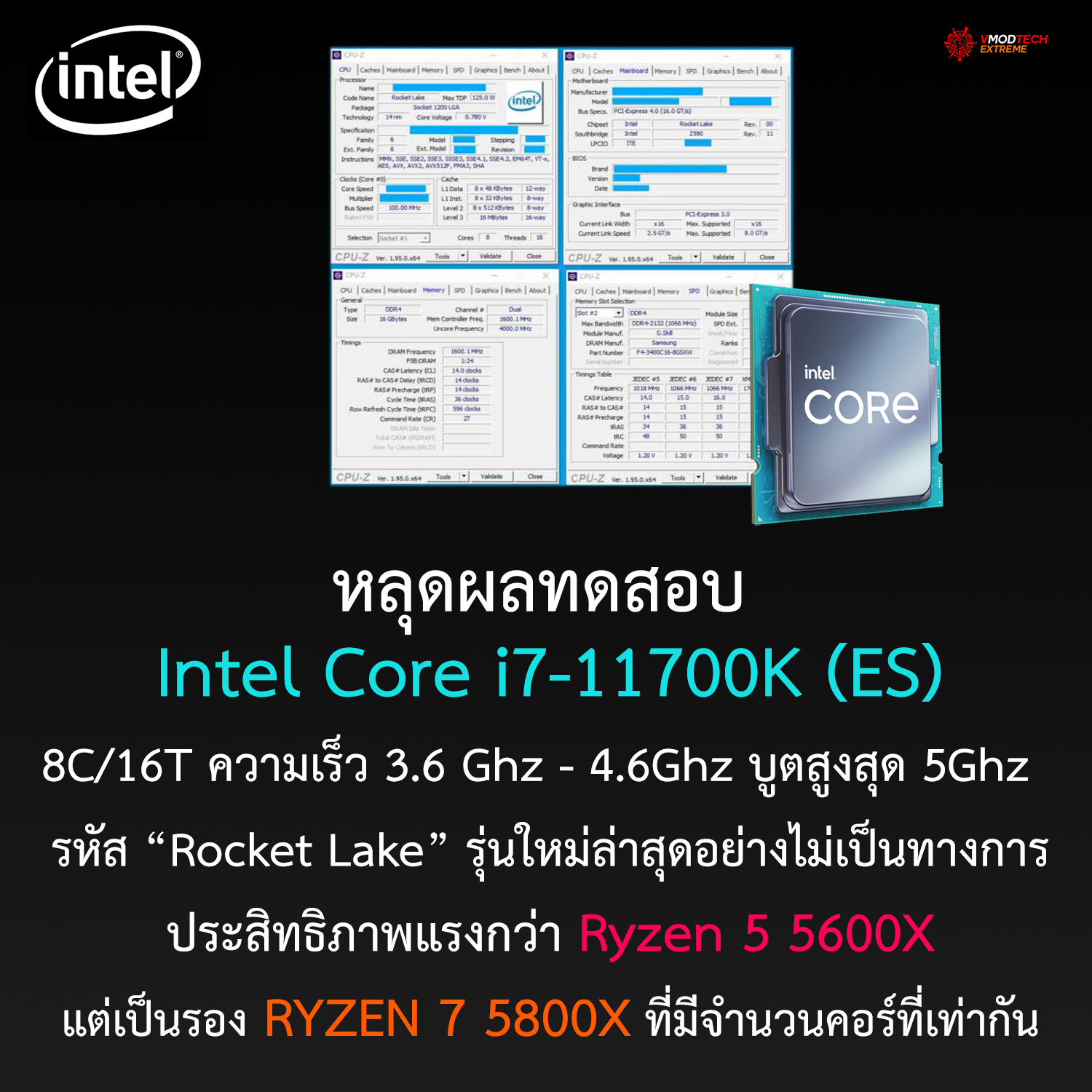 intel core i7 11700k rocket lake benchmark หลุดผลทดสอบ Intel Core i7 11700K ในรหัส Rocket Lake รุ่นใหม่ล่าสุดอย่างไม่เป็นทางการ 