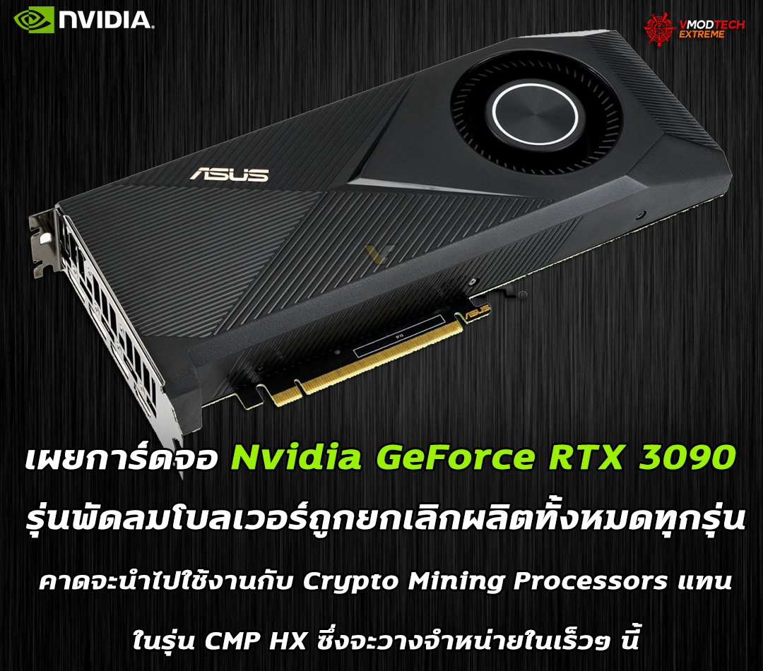 blower-geforce-rtx-3090-discontinued blower geforce rtx 3090 discontinued เผยการ์ดจอ Nvidia GeForce RTX 3090 รุ่นพัดลมโบลเวอร์ถูกยกเลิกผลิตทั้งหมดทุกรุ่น