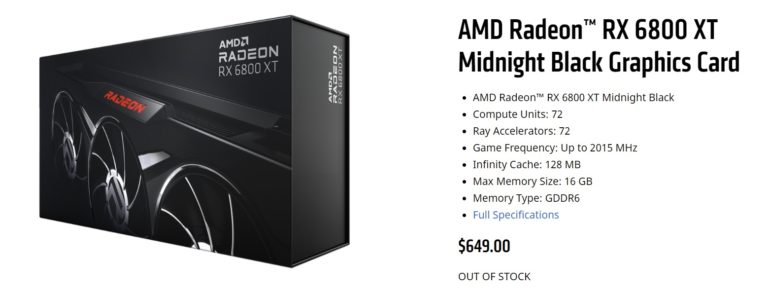 amd rx 6800 xt midnight black graphics card 768x295 AMD เปิดตัวการ์ดจอ AMD Radeon RX 6800 XT ในรุ่น “Midnight Black” ดีไซน์สีดำดุดันสวยงาม