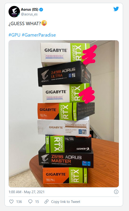 2021 05 27 10 11 49 หลุดภาพการ์ดจอ Gigabyte GeForce RTX 3080 Ti VISION รุ่นใหม่ล่าสุด