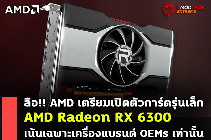 ลือ!! AMD เตรียมเปิดตัวการ์ดรุ่นเล็ก Radeon RX 6300 ใช้งานเฉพาะเครื่องแบรนด์ OEMs เท่านั้น 