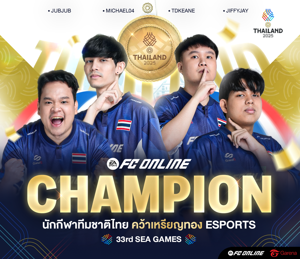 อีสปอร์ต ‘FC Online’ ทีมชาติไทย คว้าแชมป์ในศึกซีเกมส์ 2 สมัยซ้อน ประเดิม ‘เหรียญทองแรก’ ให้อีสปอร์ตไทยในซีเกมส์ ครั้งที่ 33