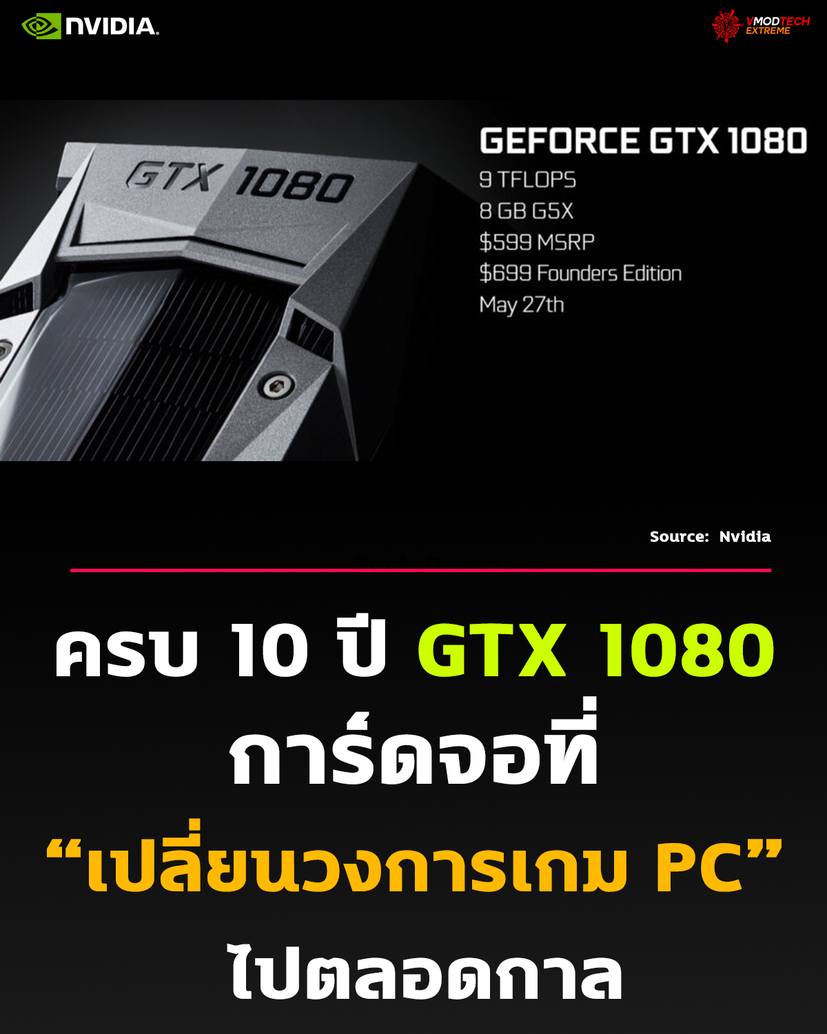 ครบ 10 ปี GTX 1080 — การ์ดจอที่ “เปลี่ยนวงการเกม PC” ไปตลอดกาล