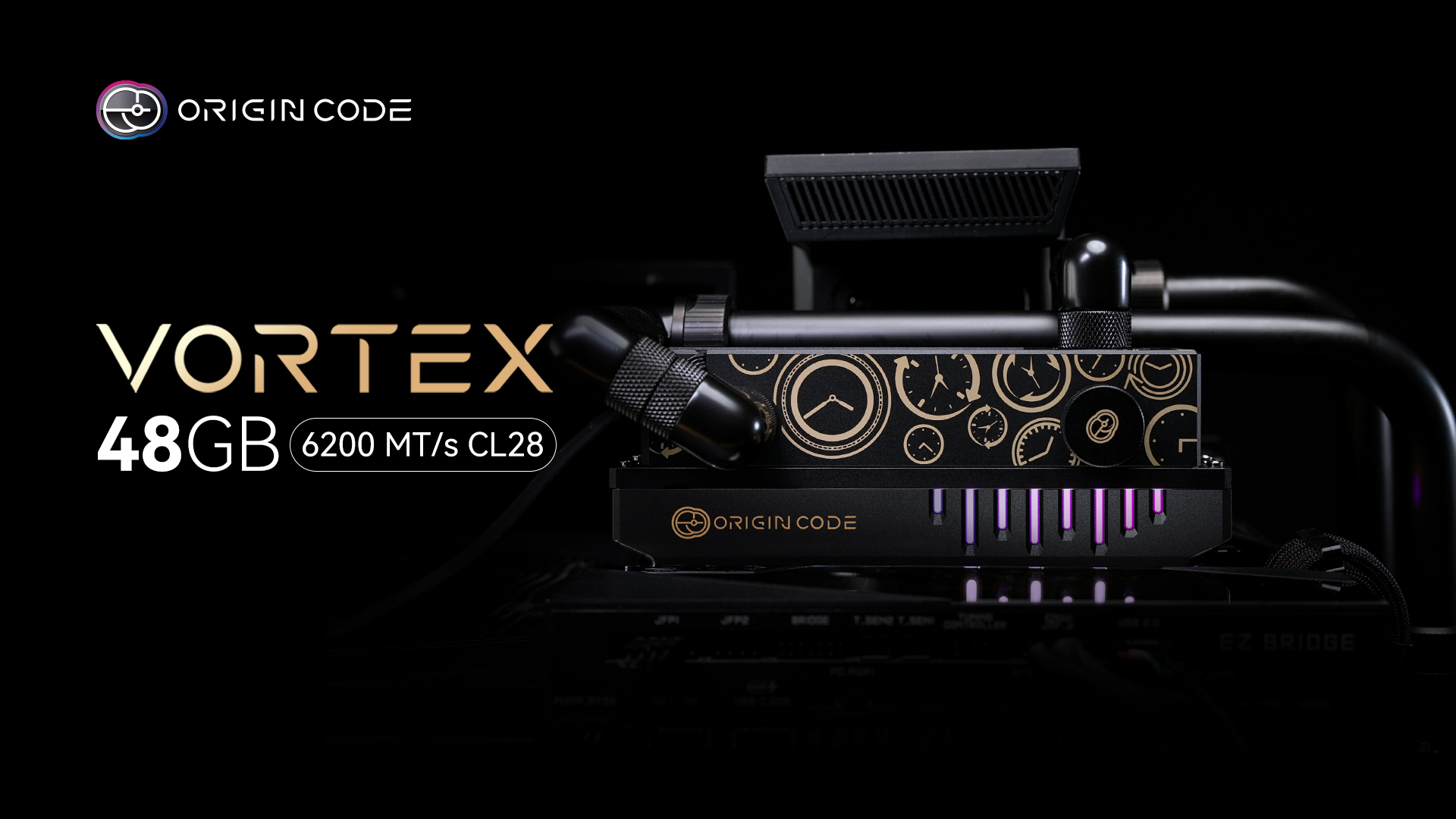 1 Origin Code ขยายไลน์อัป VORTEX ด้วยชุดแรม DDR5 48 GB 6200 MT/s CL28 ใหม่ ในสี “Meteorite Black”