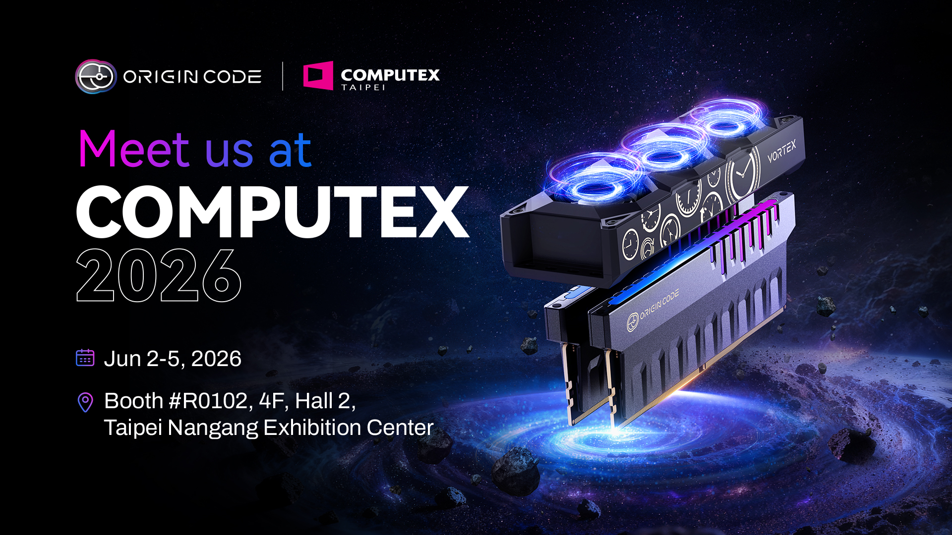 5 Origin Code ขยายไลน์อัป VORTEX ด้วยชุดแรม DDR5 48 GB 6200 MT/s CL28 ใหม่ ในสี “Meteorite Black”