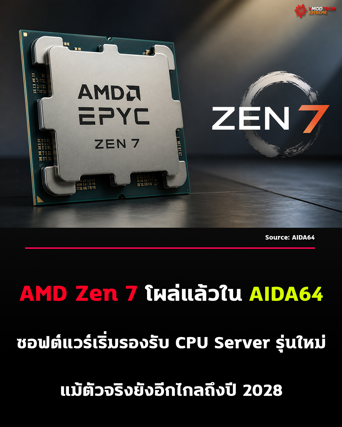 AIDA64 เตรียมรองรับ AMD Zen 7 ล่วงหน้า แม้ EPYC รุ่นใหม่มีกำหนดเปิดตัวปี 2028