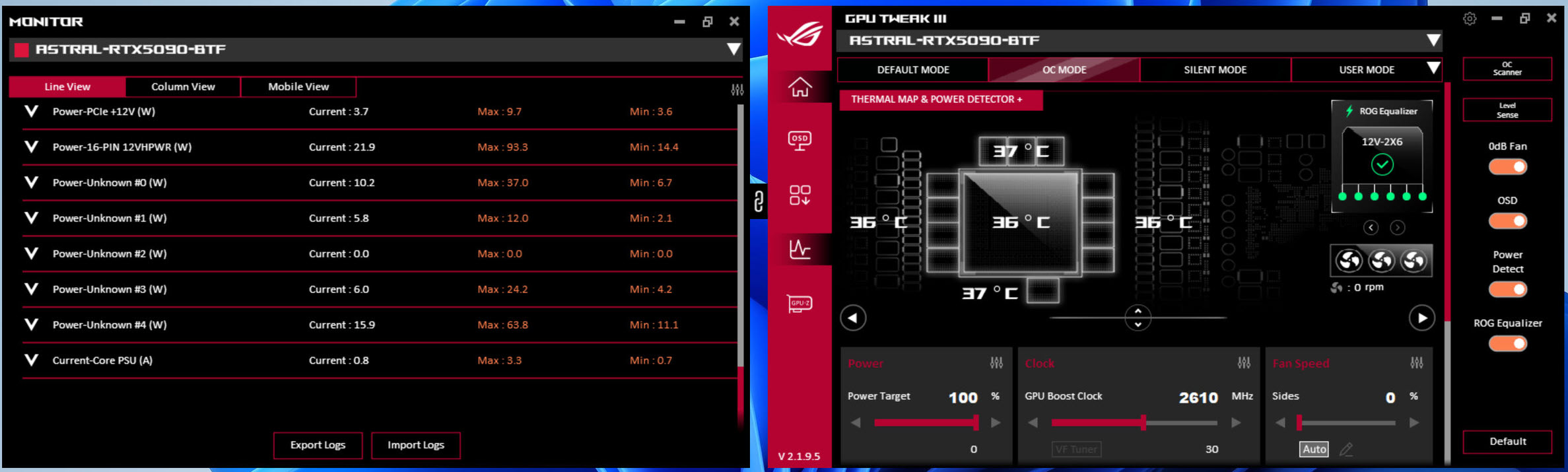 ASUS เตรียมแก้บั๊ก Power Detector+ บน ROG Astral RTX 5090 BTF